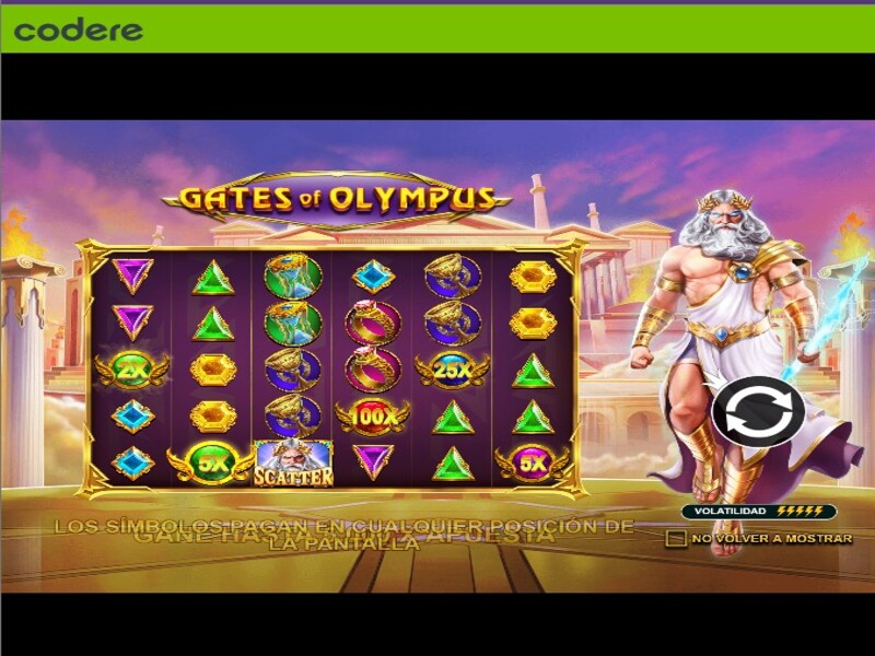 App y versión móvil de Codere para jugar Gates of Olympus